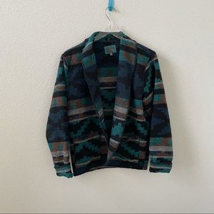 Forever 21 Blue Aztec Southwestern Cardigan Jacket Shacket